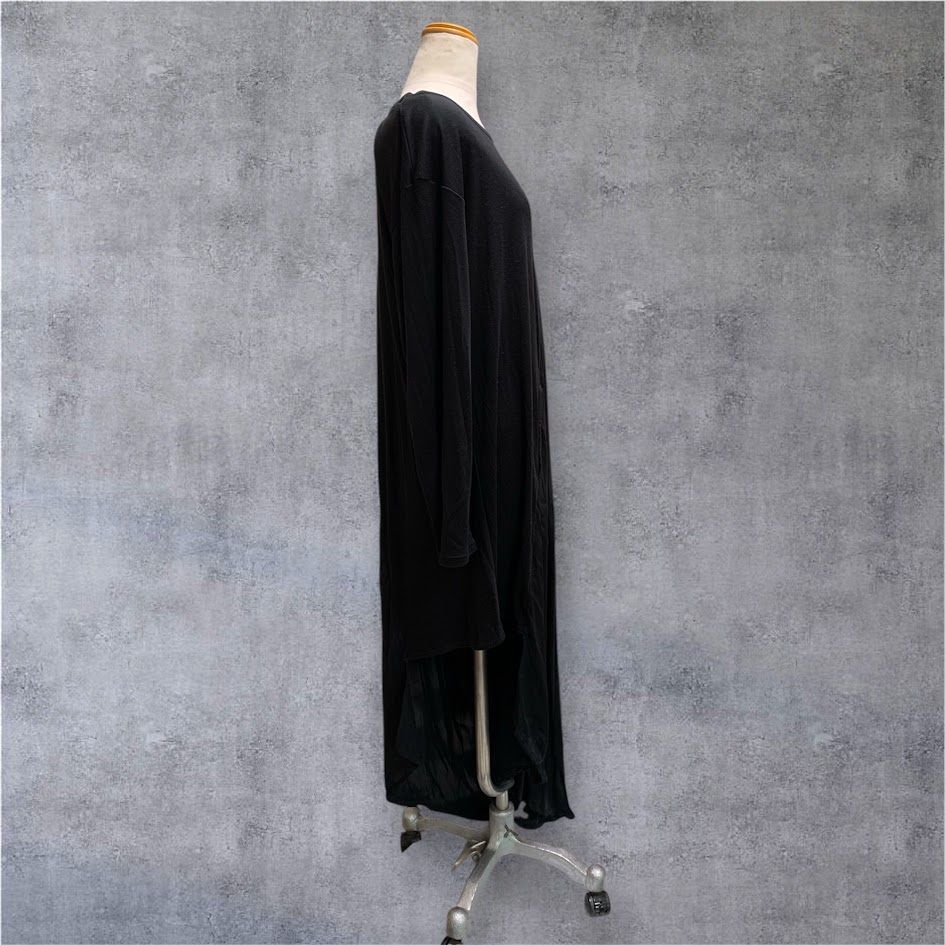 LIMI feu リミフゥ 異素材アシンメトリー ロングワンピース ドレープ ワンピース