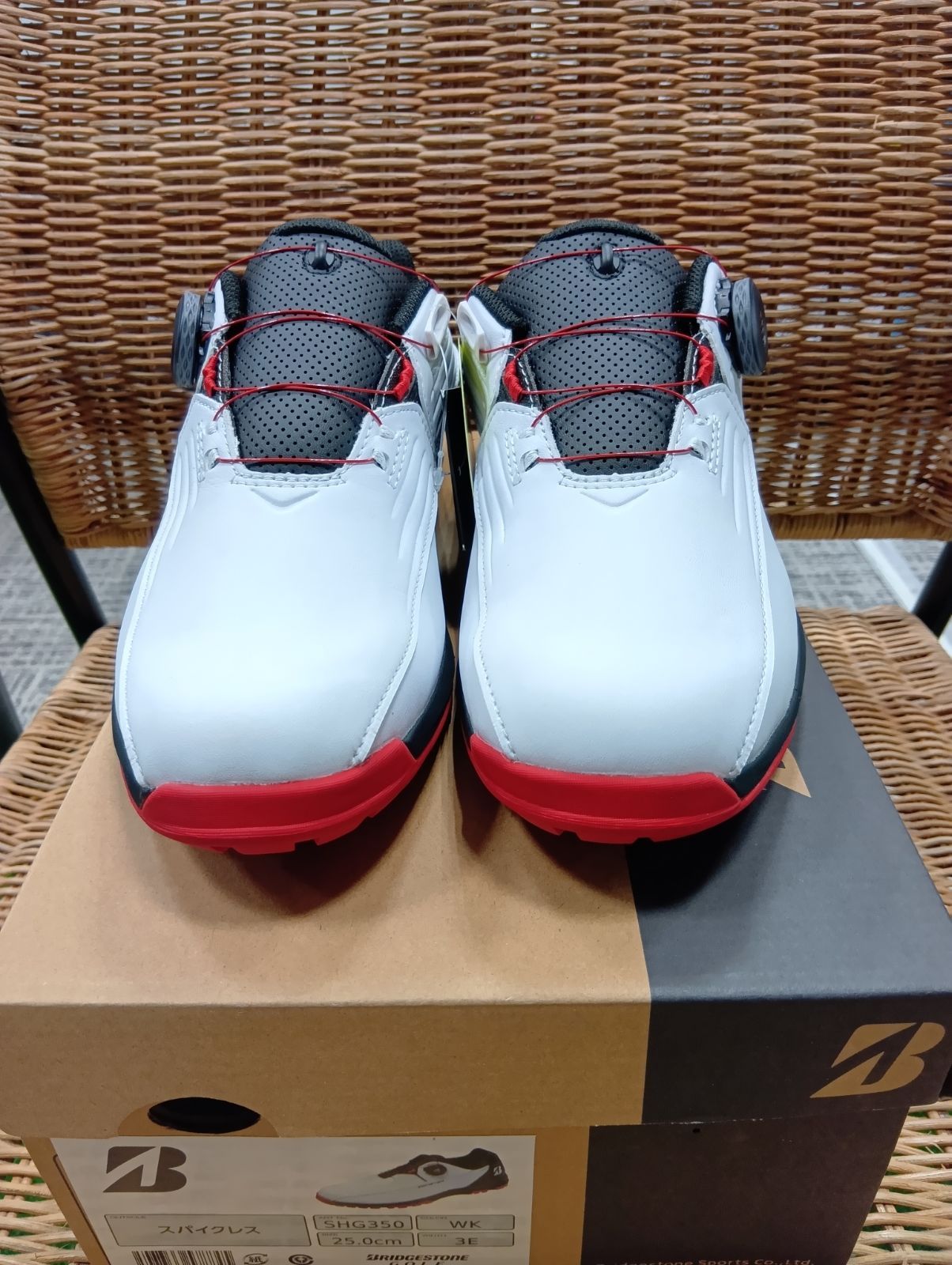 Sh ブリヂストン BRIDGESTONE_GOLF ゼロ スパイク バイターライト Boa スパイクレスシューズ SHG350 WK ホワイト ブラック 2025 浦安店