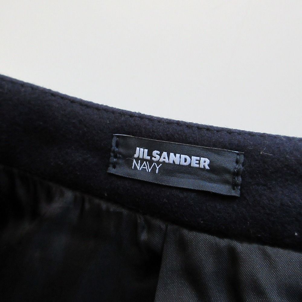 JILSANDER NAVY ジルサンダーネイビー ギャザー スカート ひざ丈