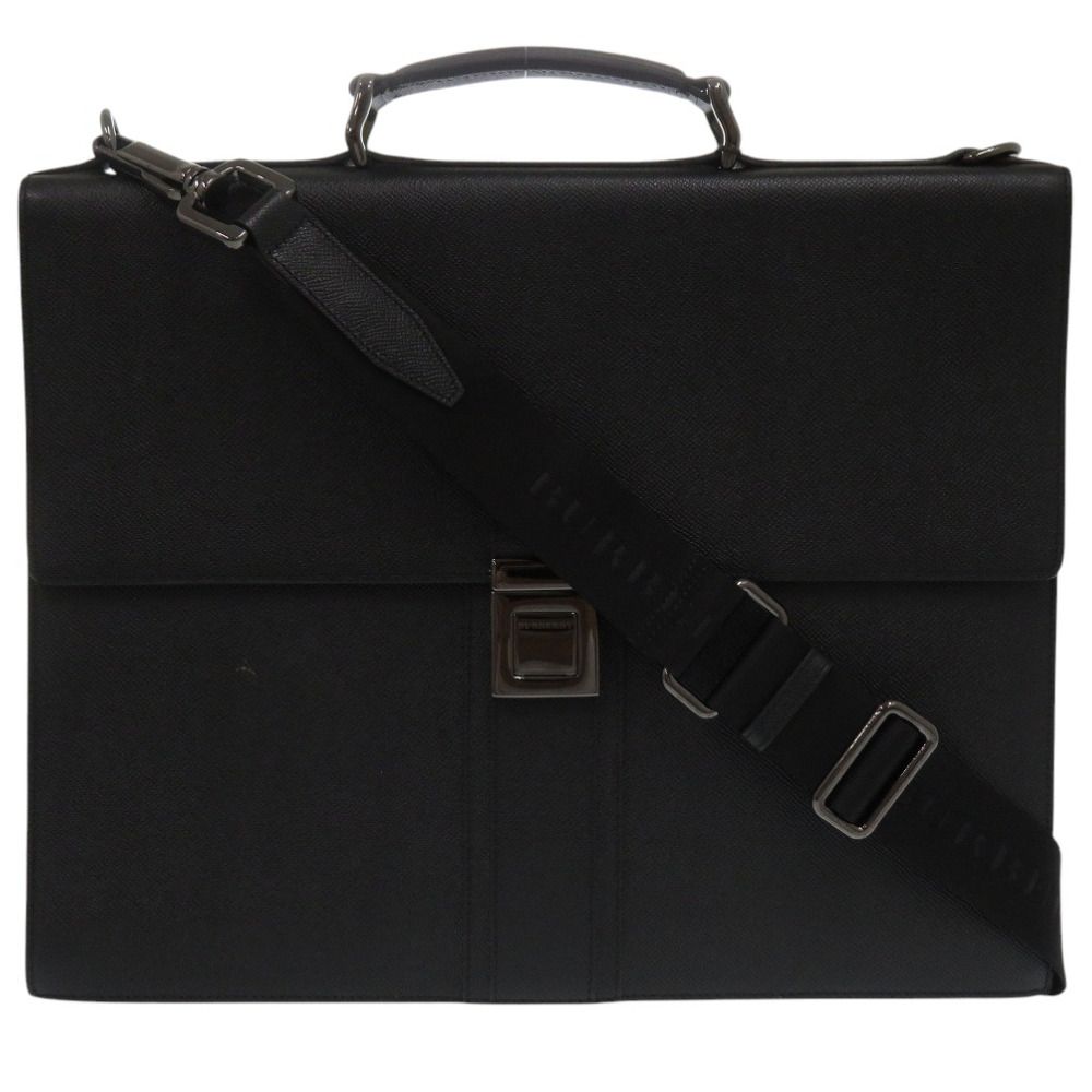 あうー BURBERRY バーバリー ビジネスバッグレザー２WAYブラック BURBERRY バーバリー ブリーフケース 2WAY/ビジネスバッグ