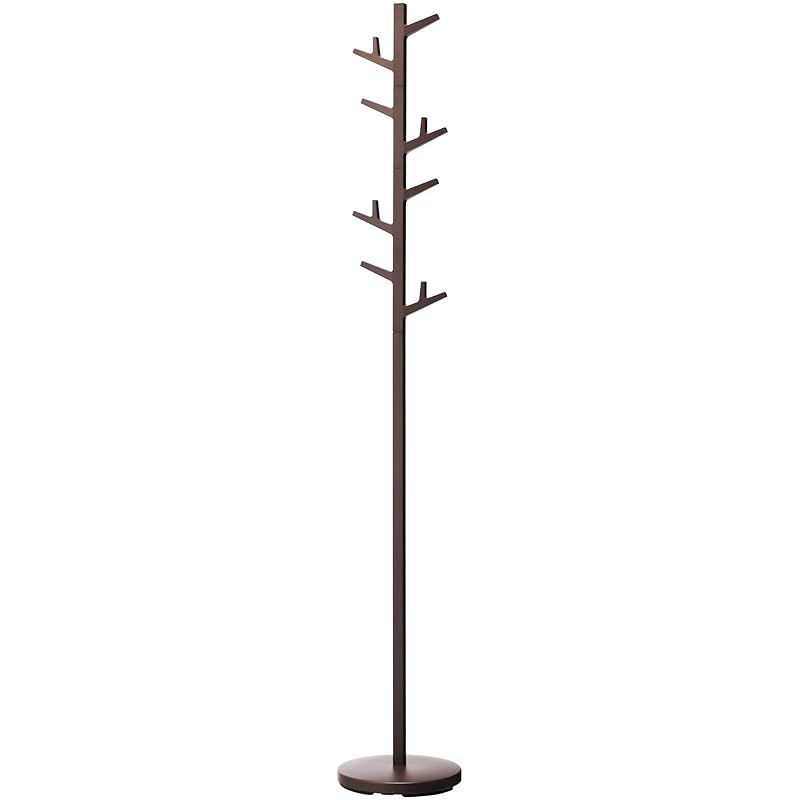 山崎実業(Yamazaki) ポールハンガー ブランチ ブラウン 約W28×D28×H176cm ハンガーラック コートハンガー 1