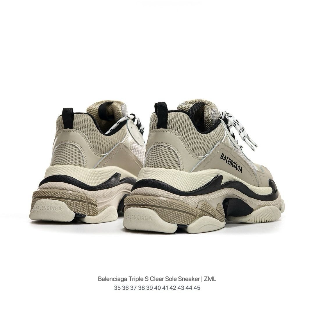 期間限定値下げ」BALENCIAGA Triple S スニーカー ダブルフォーム＆メッシュ カーキ×ブラック 新品未使用 男女兼用 - メルカリ