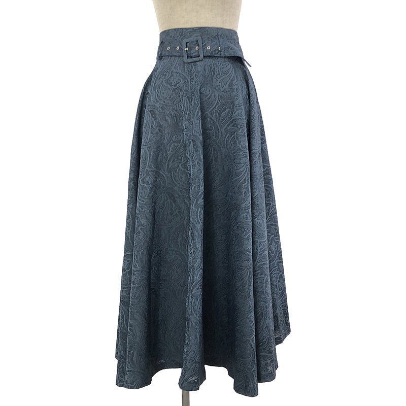 【美品】  Re:poris / レポリス | セットアップ バトルフレアペイズリー ブラウス スカート | F | ブルー | レディース 美品】 Re:poris / レポリス | セットアップ バトルフレアペイズリー