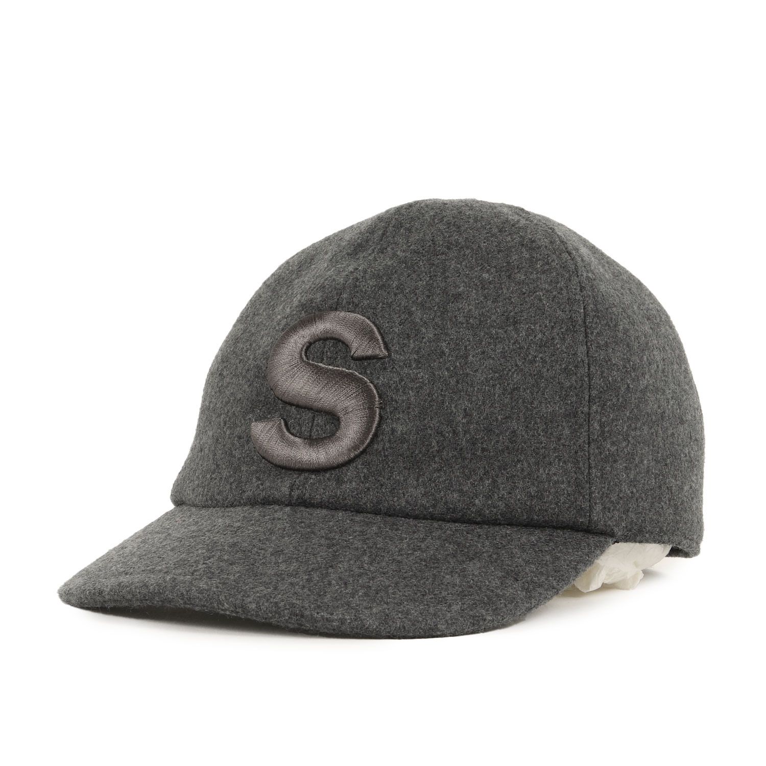 【美品】Sacai サカイ キャップ / 22AW Sロゴ ウールメルトン 6パネル キャップ (WOOL MELTON CAP 22-0434S) / グレー / ブランド 帽子 / 日本製【メンズ】【中古】 美品】Sacai サカイ キャップ / 22AW Sロゴ ウールメルトン 6パネル