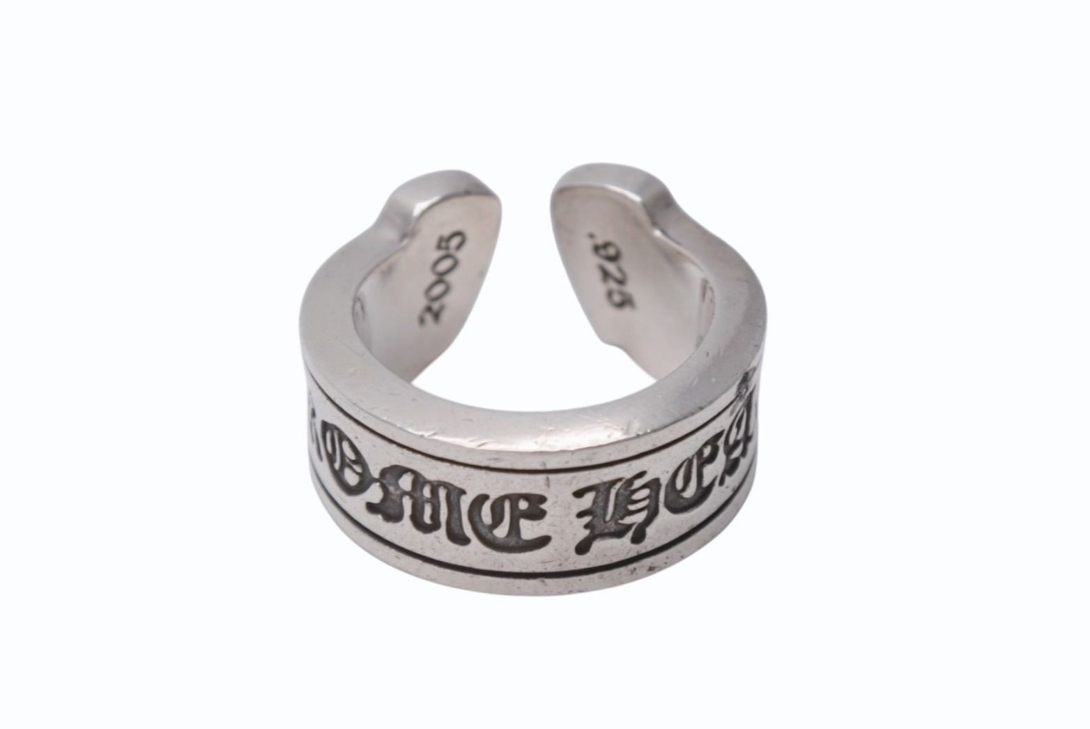 CHROME HEARTS クロムハーツ ラージ スクロースラベル リング 20.5号 重量約23.5g シルバー925 4b001501