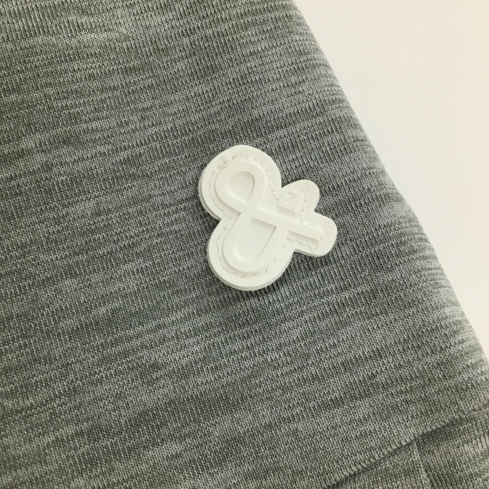 【超美品】アンパスィ スカート 杢グレー ロゴ白 裾プリーツ レディース S ゴルフウェア and per se