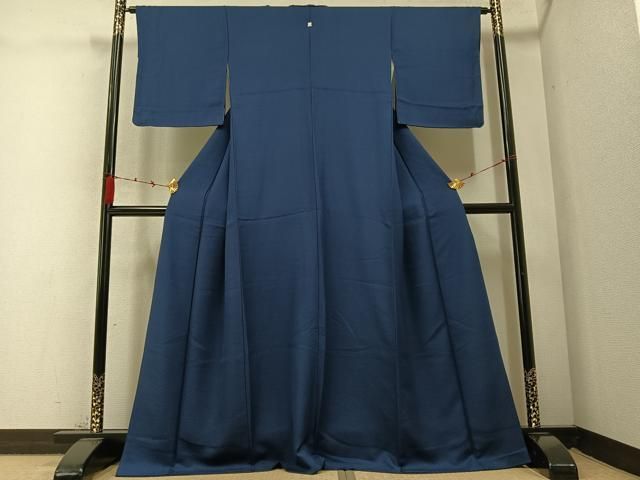 平和屋着物 上質な色無地 藍鉄色 正絹 AABC1758ph