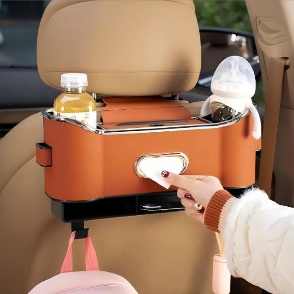 プジョーの車のシートのヘッドレストの収納ボックスのシート