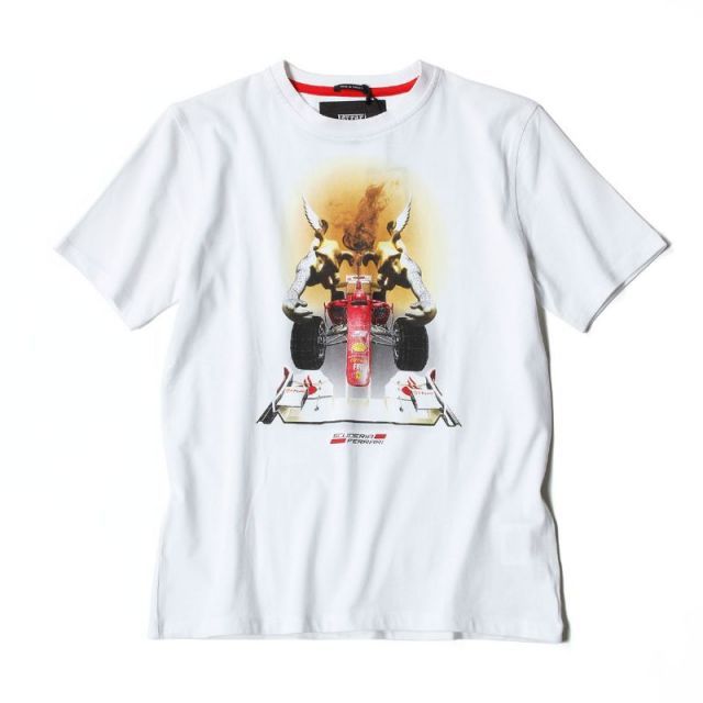フェラーリ Tシャツ フロント F1カー キッズ Tシャツ モータースポーツ ウェア Ferrari