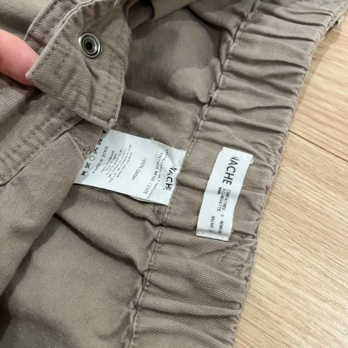 NACHE ナチェ ウォッシュ カーゴ ハーフ パンツ ベージュ DECORATOM_COM_BR