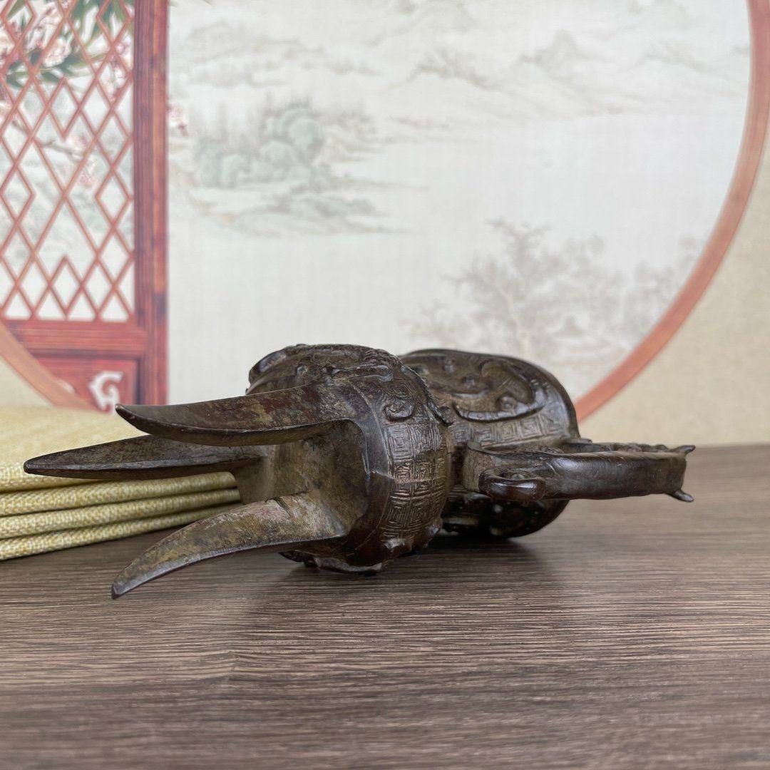 三足酒樽 瑞獣璃龍爵杯 装飾品 現代工芸品 美術品 置物 - メルカリ