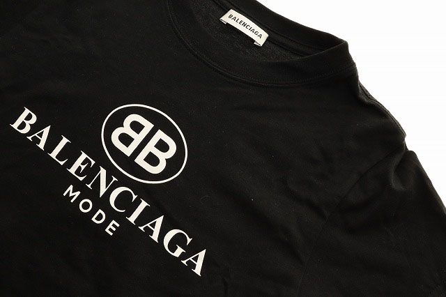 バレンシアガ BALENCIAGA 2018 BBロゴ プリント Tシャツ サイズ XS 504156 TYK23 カットソー 半袖 ホワイト ☆AA★●250725 レディース バレンシアガ BALENCIAGA 2018 BBロゴ プリント Tシャツ サイズ