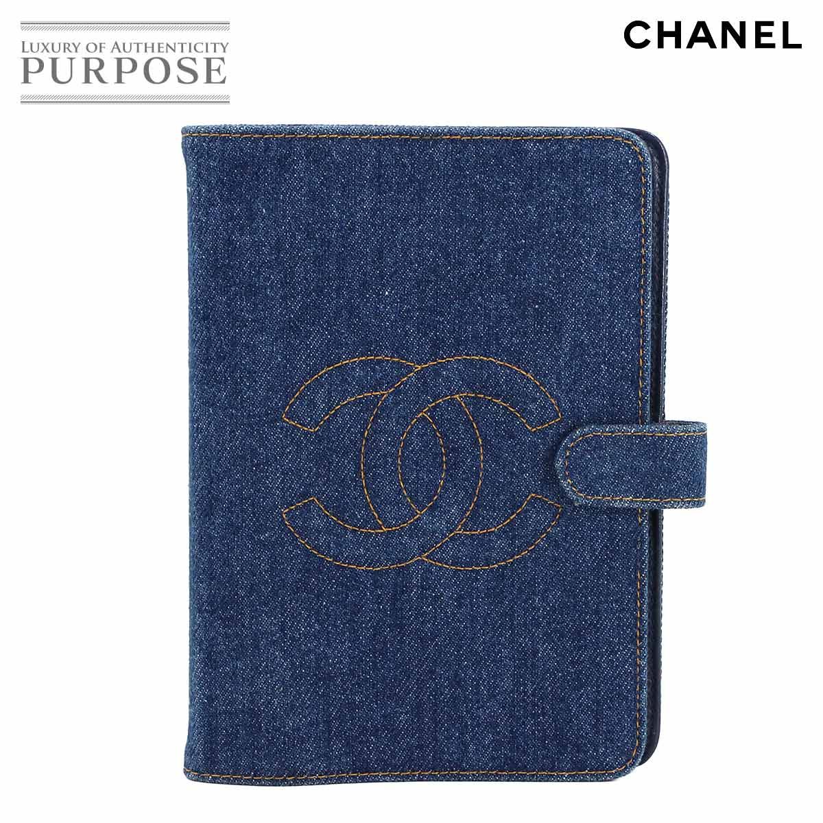 シャネル CHANEL アジェンダ 手帳カバー デニム ブルー A07013 ココマーク ゴールド 金具 ヴィンテージ Agenda Cover 90278507
