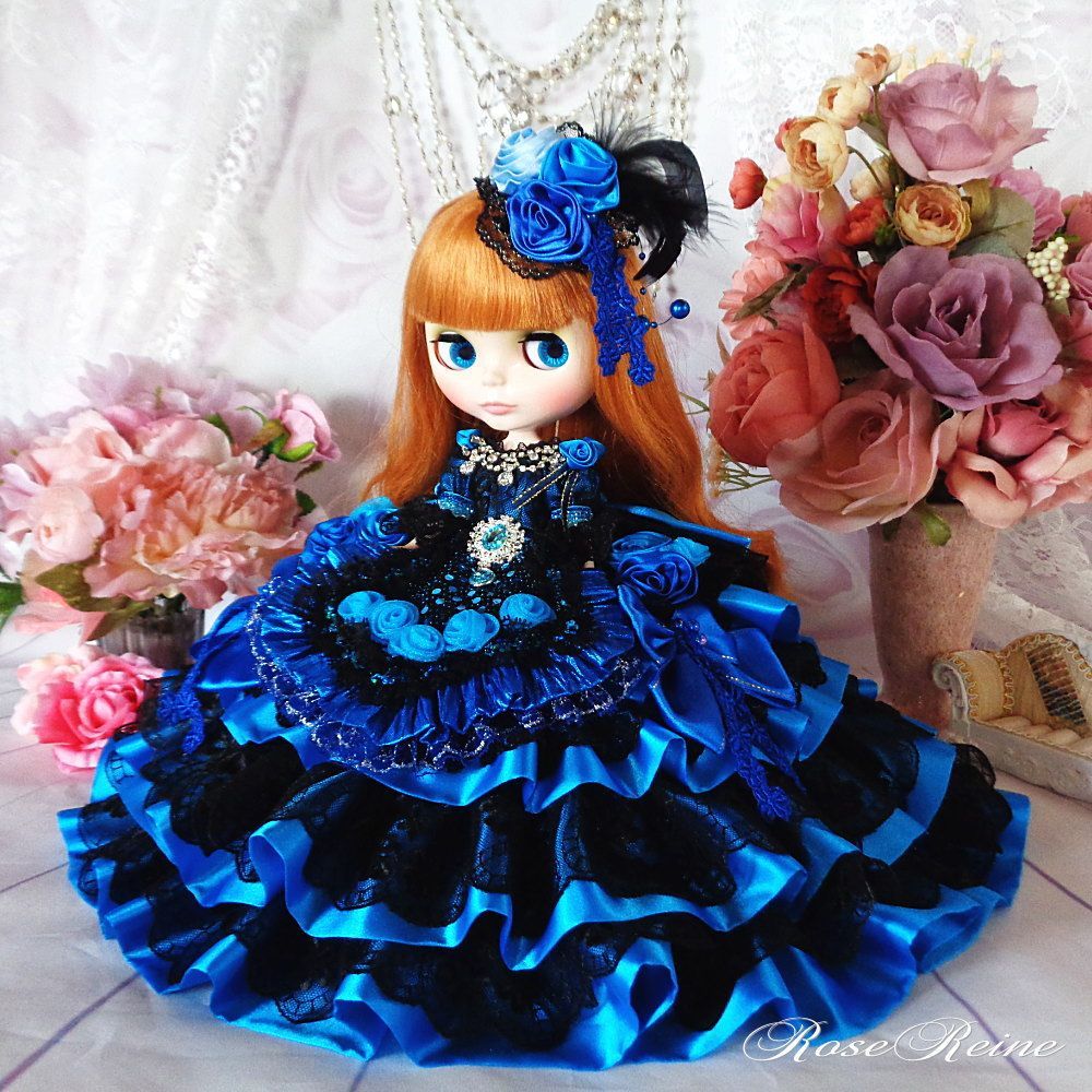 ★初売りセール ソニアローレン王妃 ゴージャスバイオレットフリルドールドレス グレース王妃 夜空に煌めく星々の願い 注文 ロマンティックボリューム