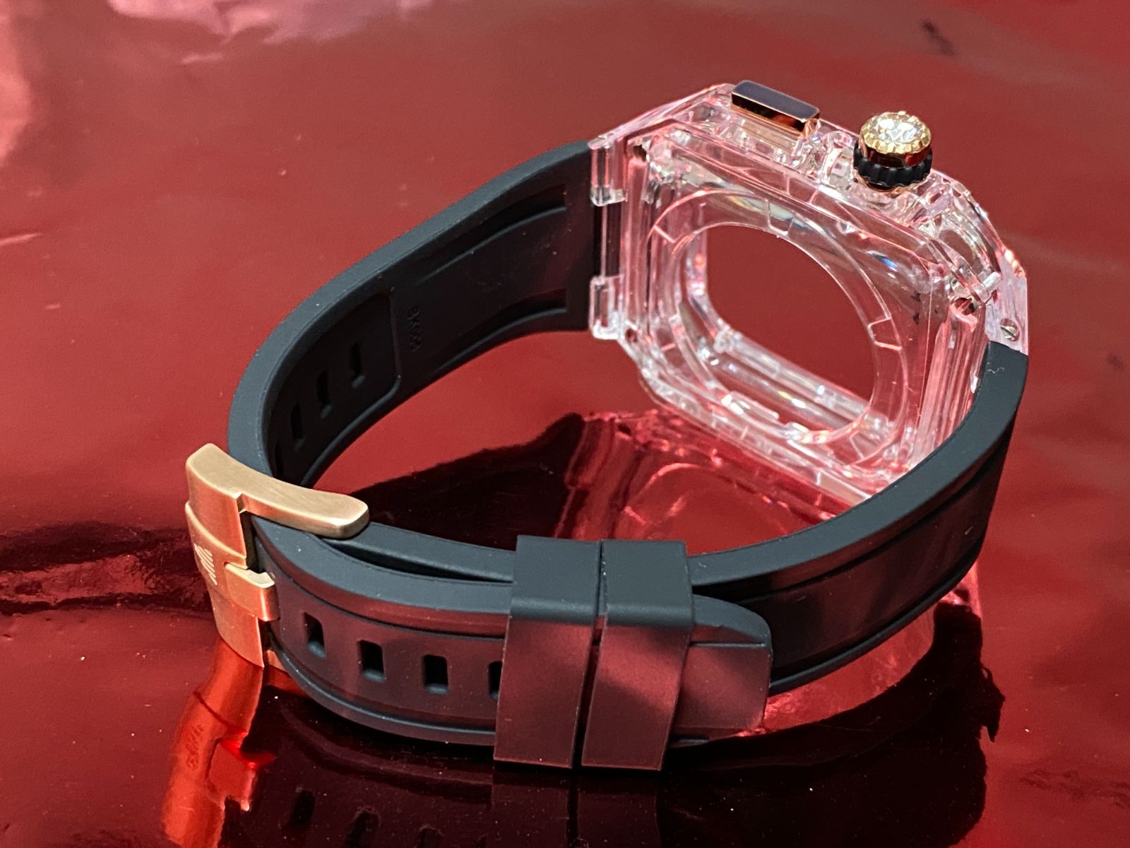 インディコ☆アップルウォッチ ラバーベルト カバー クリア ケース  