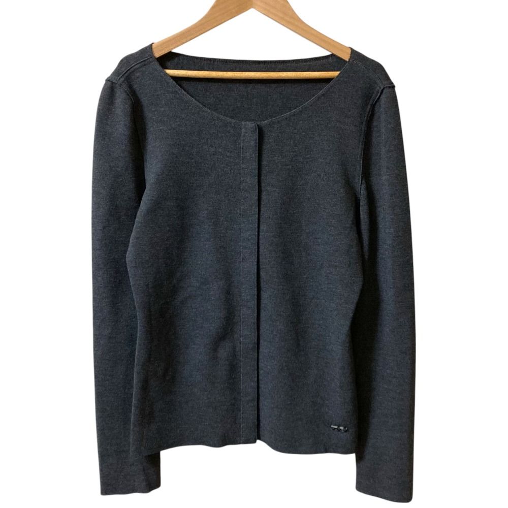フォクシー　FOXEY　リリーパーカー　38 コットンシルク　フーディ　グレー FOXEY フォクシー パーカーリネンリュクス ニット ジップ 38