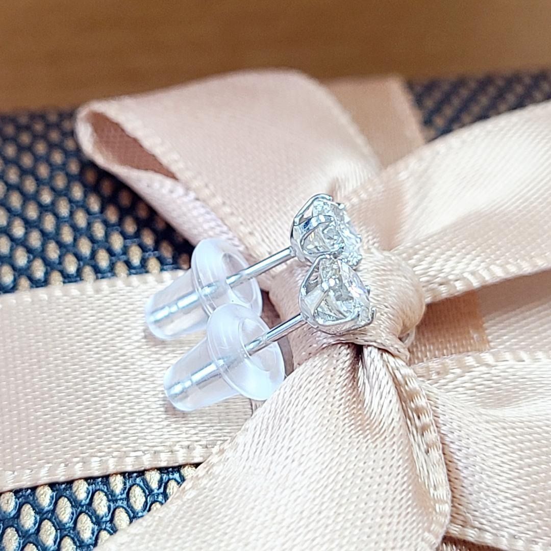 大人気！ 計0.46ct ダイヤモンド 一粒 プラチナ 6本爪 ピアス