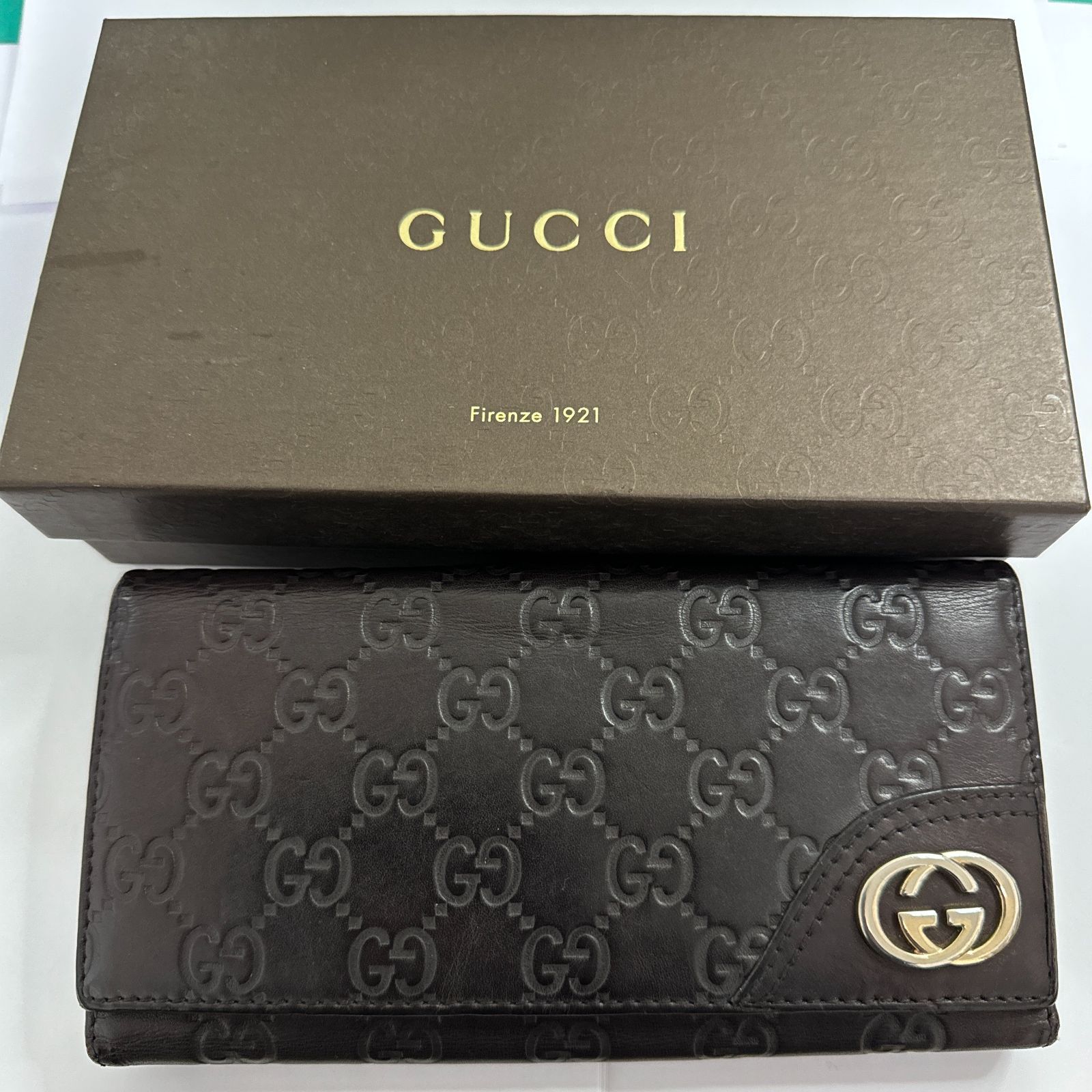 【中古・箱付き イタリア製】 GUCCI グッチ GG コントロラート 長財布 ユニセックス CONTROLLATO タバコ臭なし