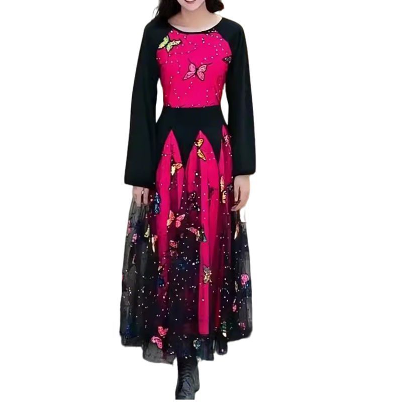 社交ダンス スタンダード ロングドレス 発表会 ステージ衣装 ピンクイエロー 社交ダンスドレス スタンダードドレス モダンドレス 練習着