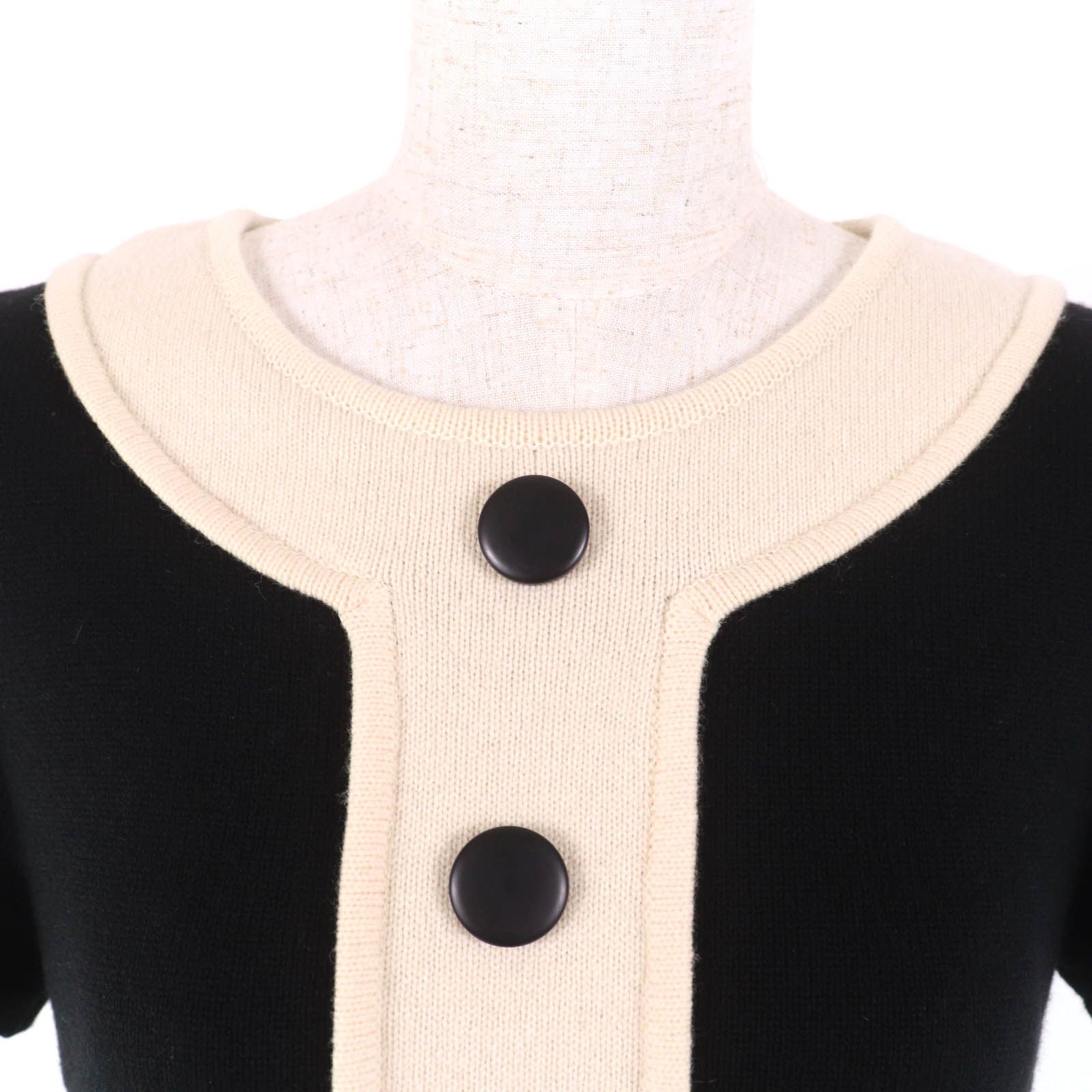 美品　FOXEY フォクシー半袖ニットワンピース ベージュ 38 美品 FOXEY フォクシー半袖ニットワンピース ベージュ 38 FOXEY - 美品