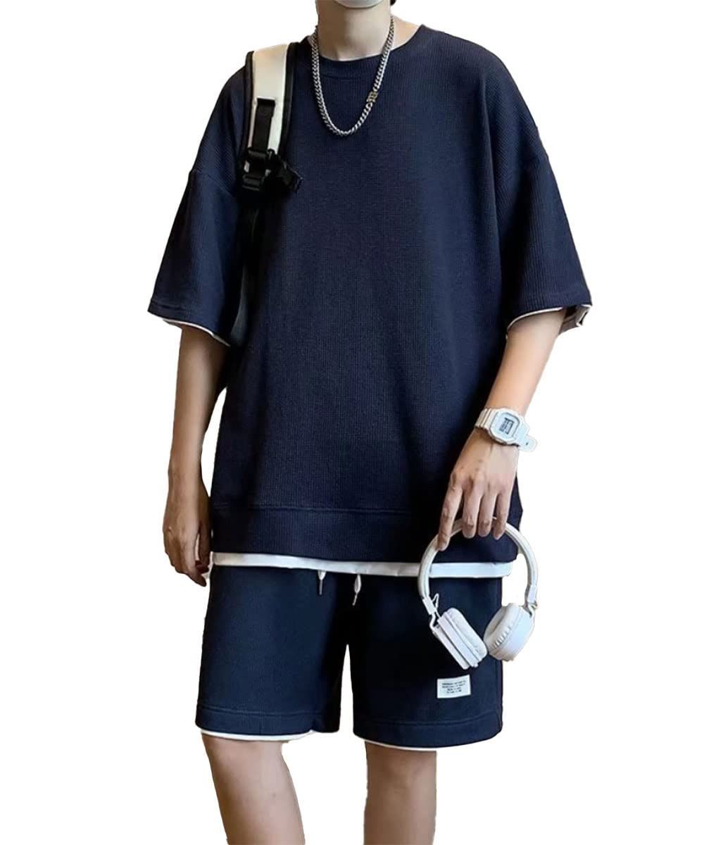 【在庫処分】[amatsu] 【快適！夏のセットアップ】 ジャージ 上下 セットアップ スウェット 半袖 スポーツ 部屋着 ルームウェア