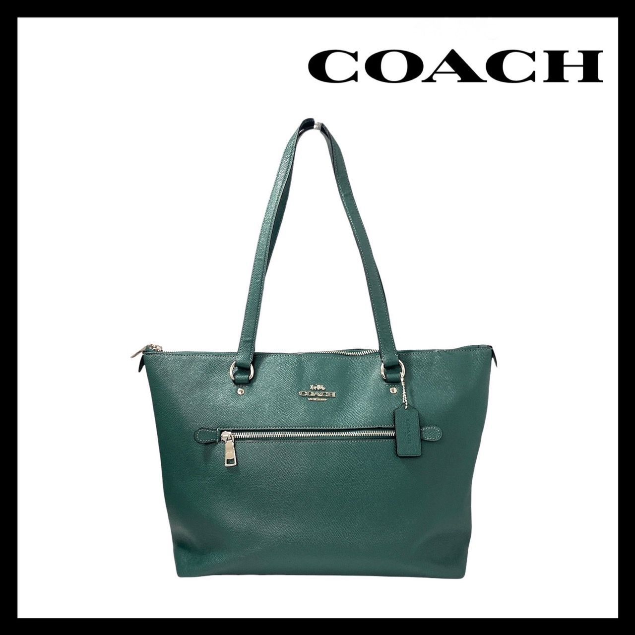 COACH】79608 ギャラリー トートバッグ レザー グリーン/緑 ビジネス 