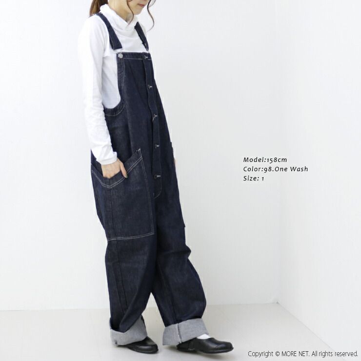 10ozノンフェイドデニムオーバーオール A12007