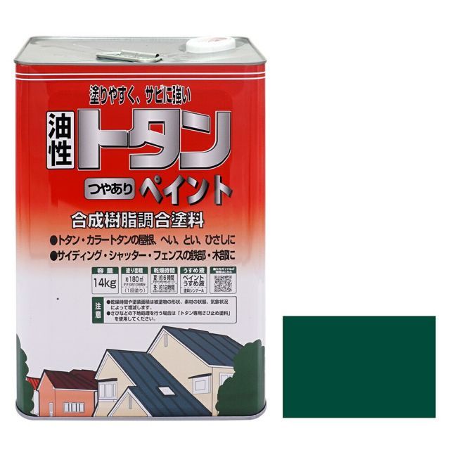 ニッペホームプロダクツトタンつやありペイント 14kg 6色グリーン