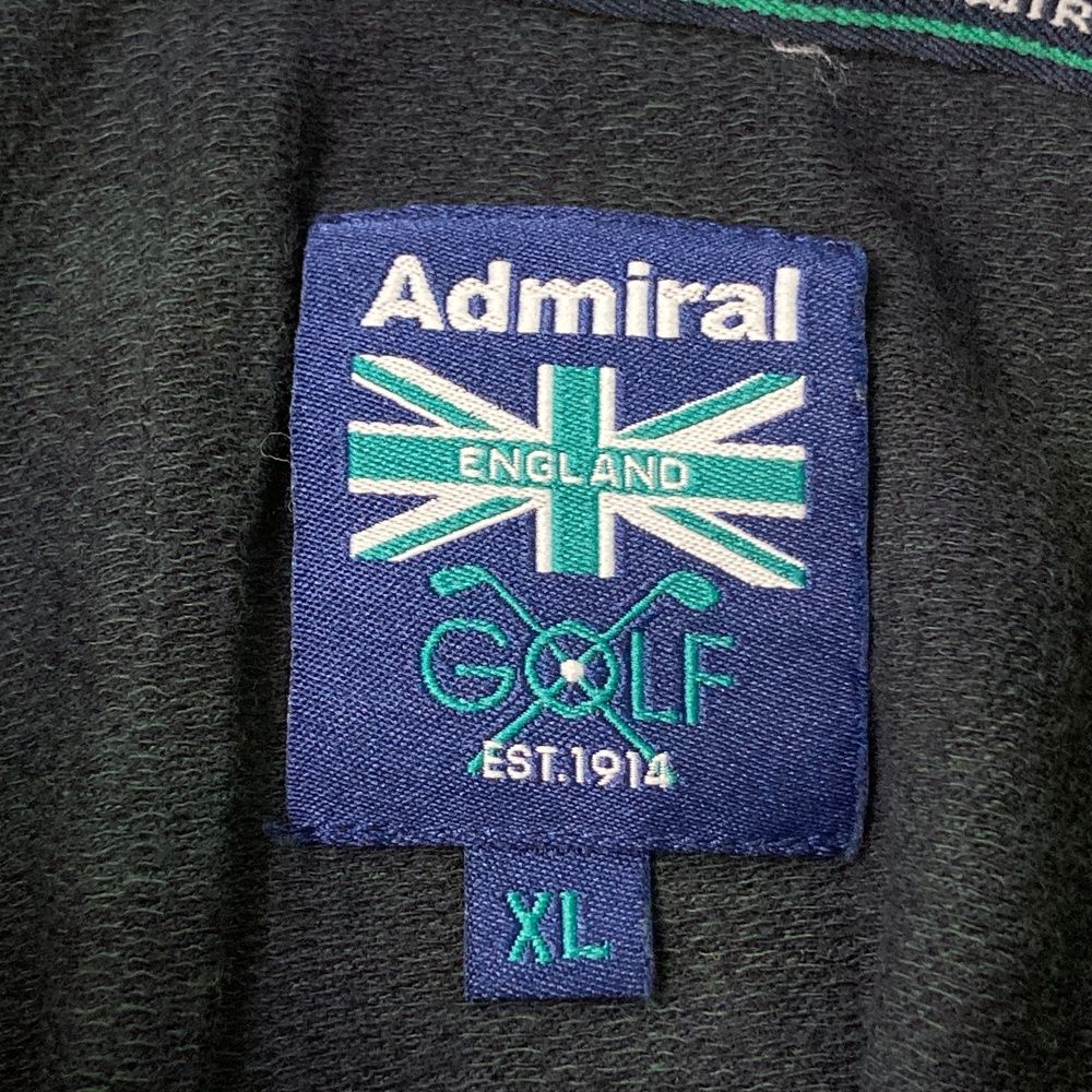 サイズ：XL ADMIRAL アドミラル ×スコッティキャメロン 半袖ポロシャツ チェック柄 ネイビー系 [240101484776] ゴルフウェア メンズ ストスト サイズ：XL ADMIRAL アドミラル ×スコッティキャメロン 半袖