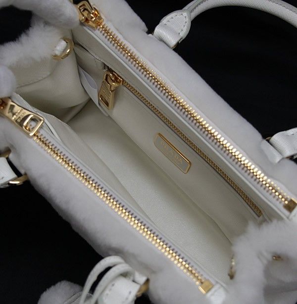 極美品 プラダ PRADA ガレリア スモール 2WAYバッグ ファー