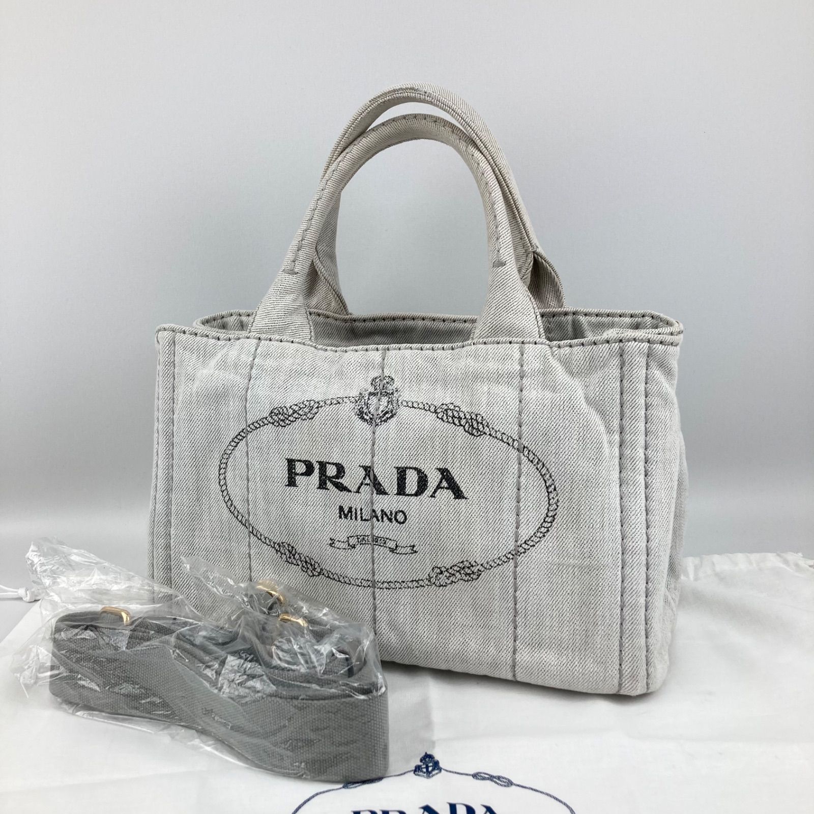 PRADA プラダ カナパ ショルダーバッグ トート バッグ デニム