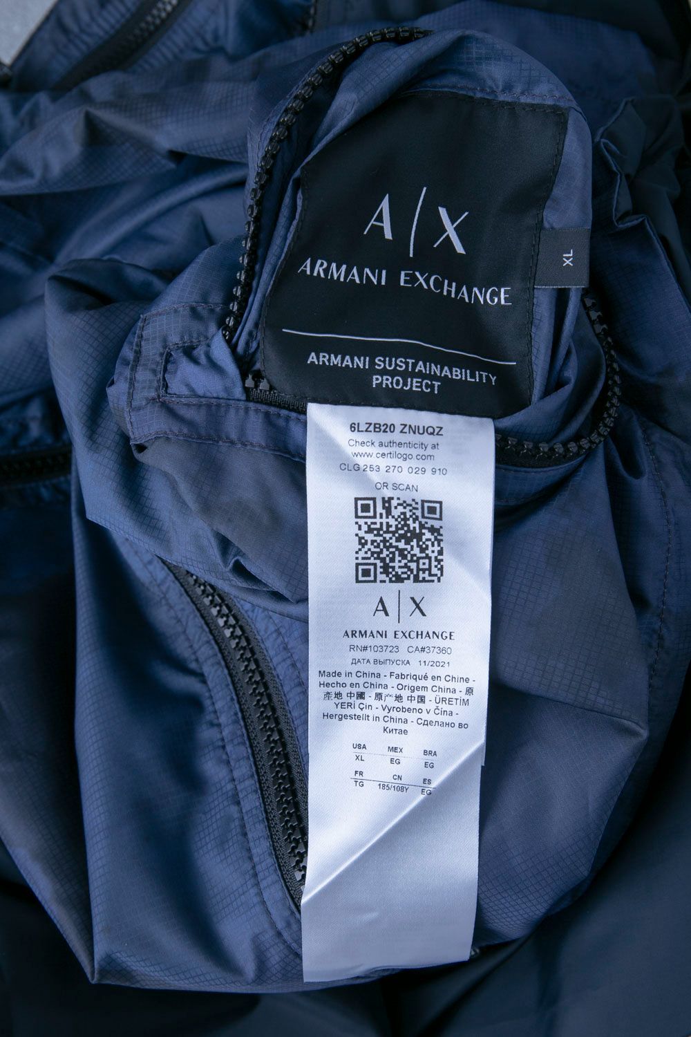 A/X Armani Exchange　アルマーニエクスチェンジ　リバーシブルポリエステルジャケット　6LZB20