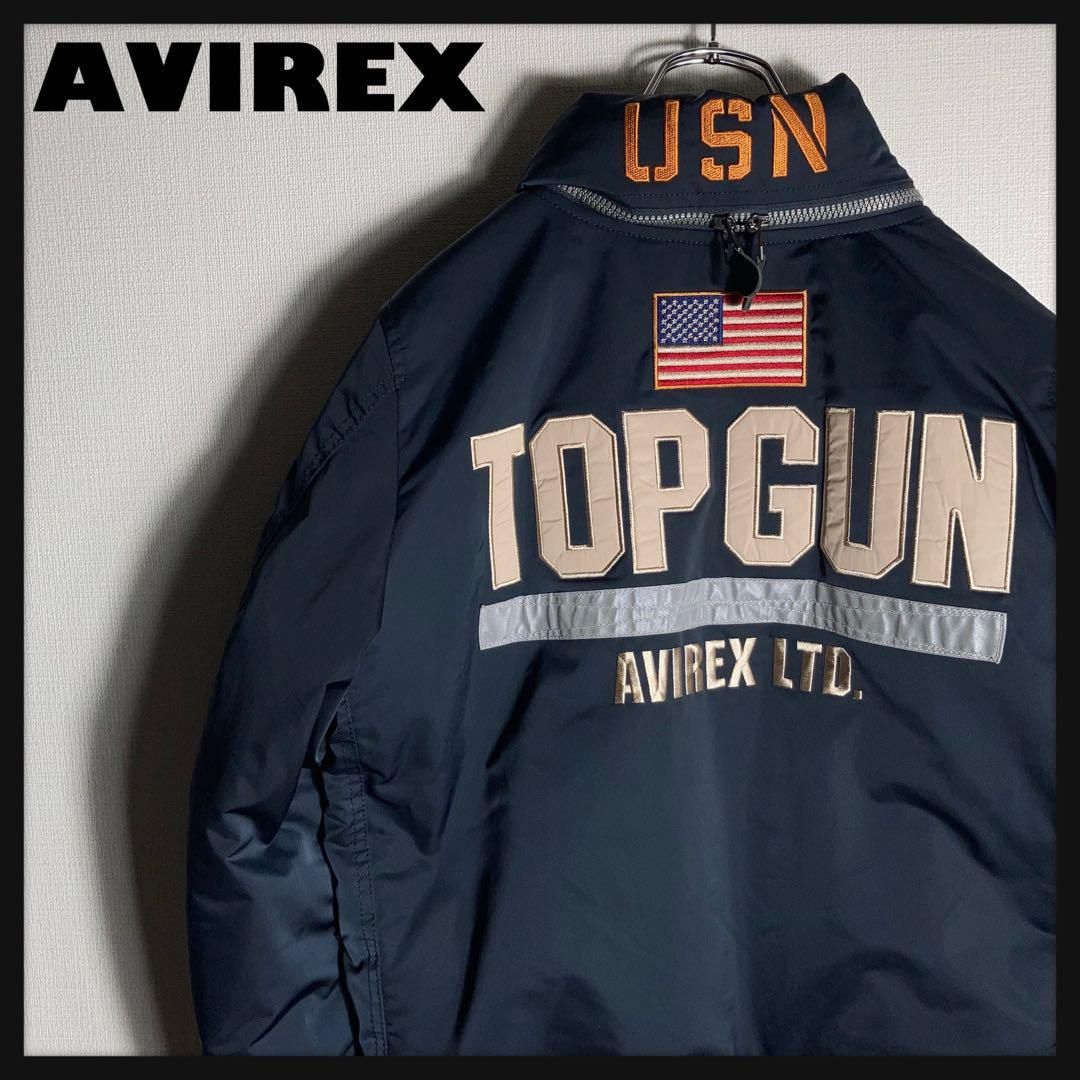 極美品】AVIREX フライトジャケット TOPGUN 紺 L