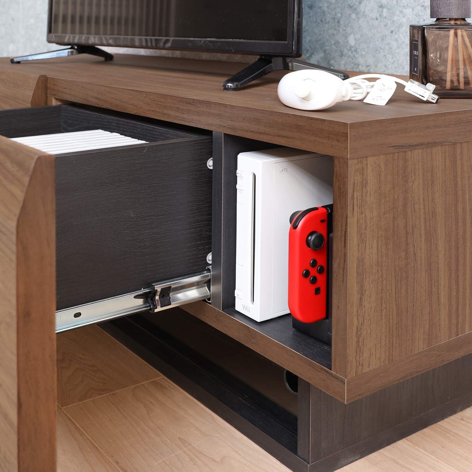 人気商品 32-50V 大型テレビ用 白井産業 テレビ台 ローボード 配線をすっきりまとめるコード収納スペース wifi ルーター Switch 等も入るたっぷり収納 ダークブラウンの木目調 組立簡単 幅 120 × 高さ 35.9 × 奥行 41. MERCADOAVALIA_COM_BR