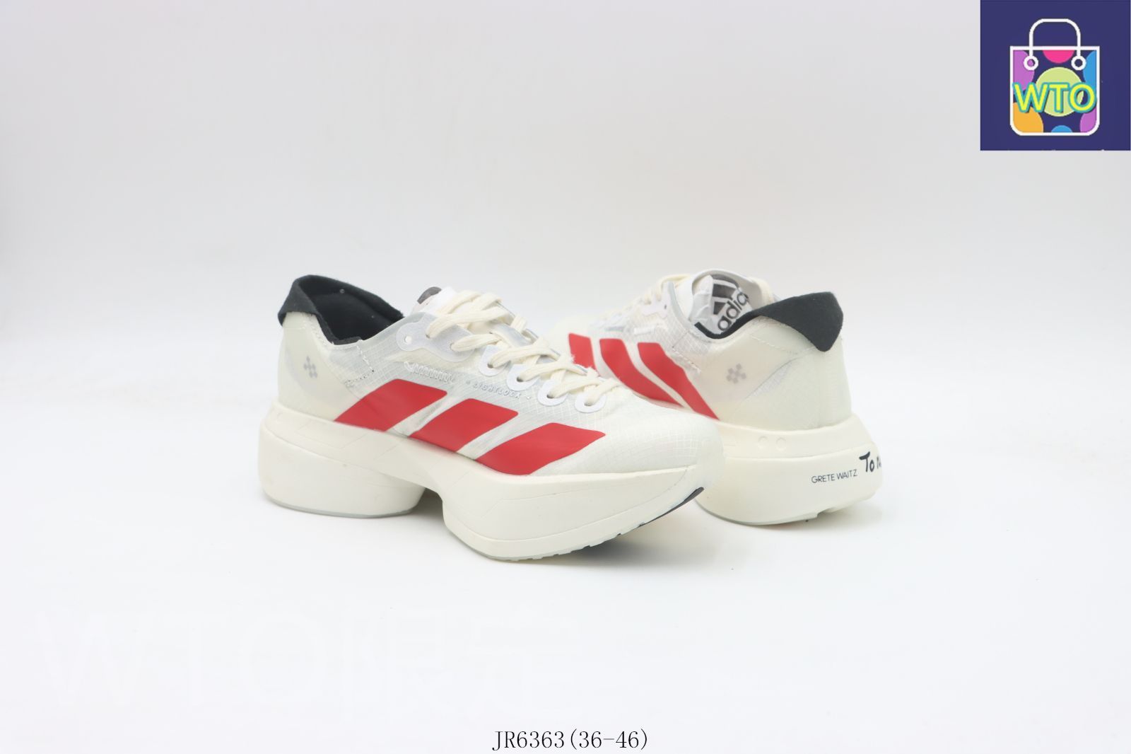 今日 Adidas アディダス ランニングシューズ ホワイトレッド JR6363-WTO輸入1 KIN-KAAI_COM