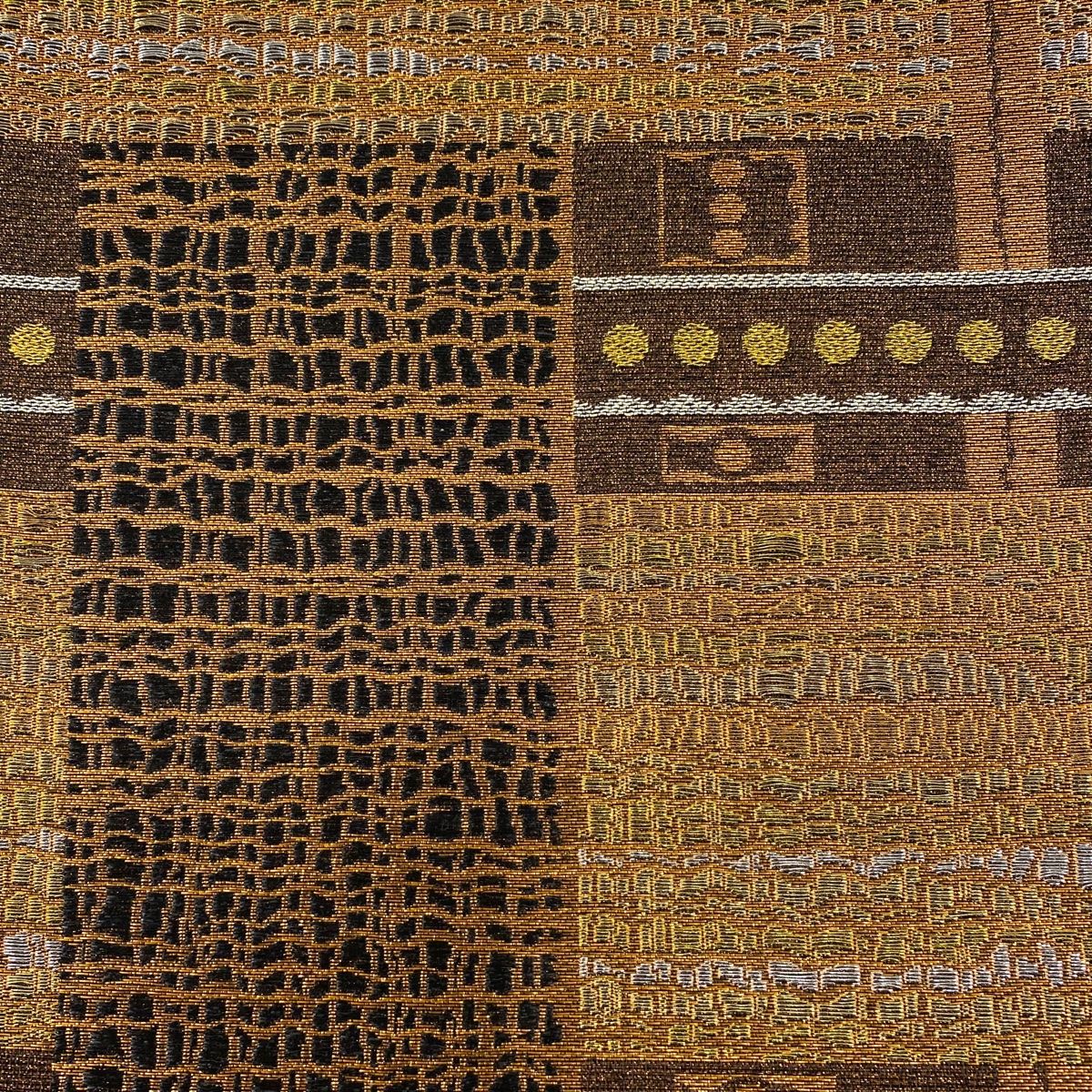 【he-034】袋帯 金彩 金糸 銀糸 六通 正絹 袋帯 美品 秀品 蝶 桜 刺繍 金銀糸 黒 六通 正絹 【中古