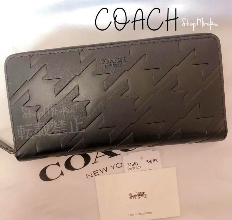 新品】 COACH メンズ 長財布 正規品 シンプル F74881 ブラック