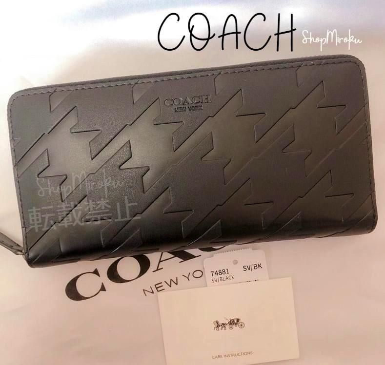 COACH 新品 メンズ 長財布 正規品 シンプル F74881 ブラック - メルカリ