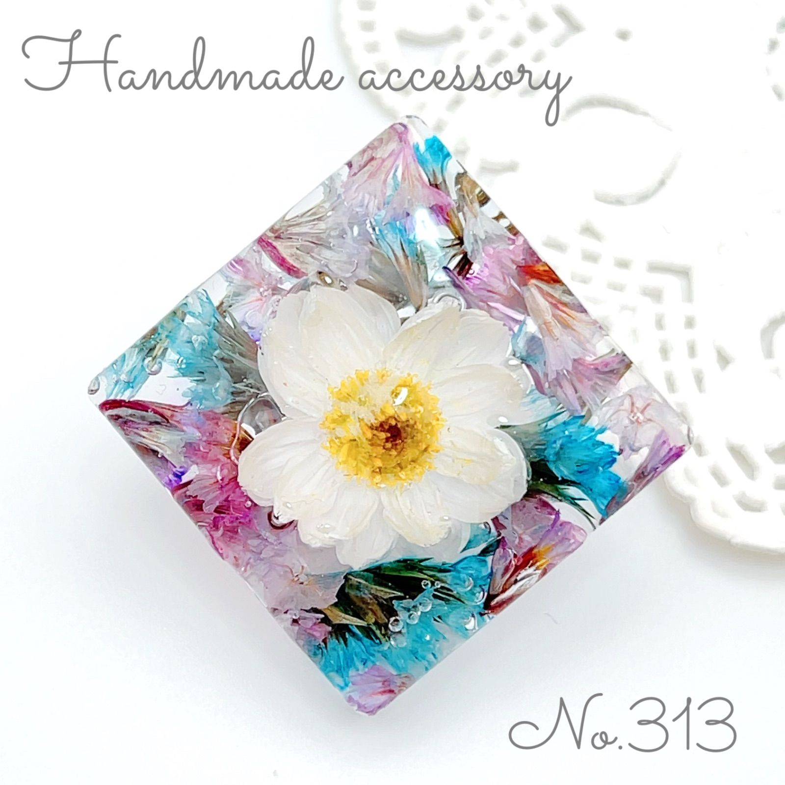 No.313♡ボタニカル スターチス 花かんざし ハンドメイド ドライ