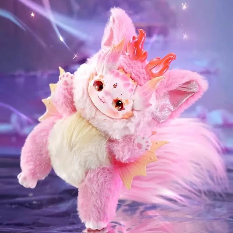 【開封済】DUMIA 云游山海 海外限定 シリコン/ぬいぐるみ本体 兽形 人偶 Doll 置物【モデル：灵狐  23cm】red 1点