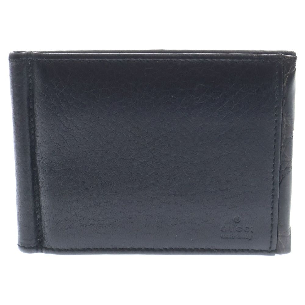 GUCCI グッチ レザー カードケース マネークリップ付き 財布 ブラック 124563