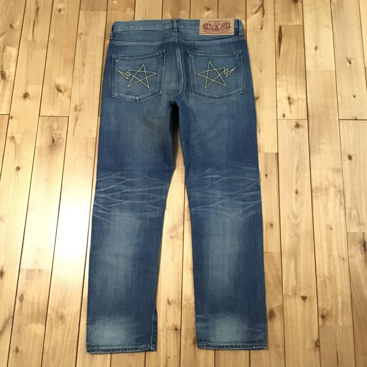 BAPE camo DAMAGE DENIM PANTS Mサイズ a bathing ape ダメージ デニム 