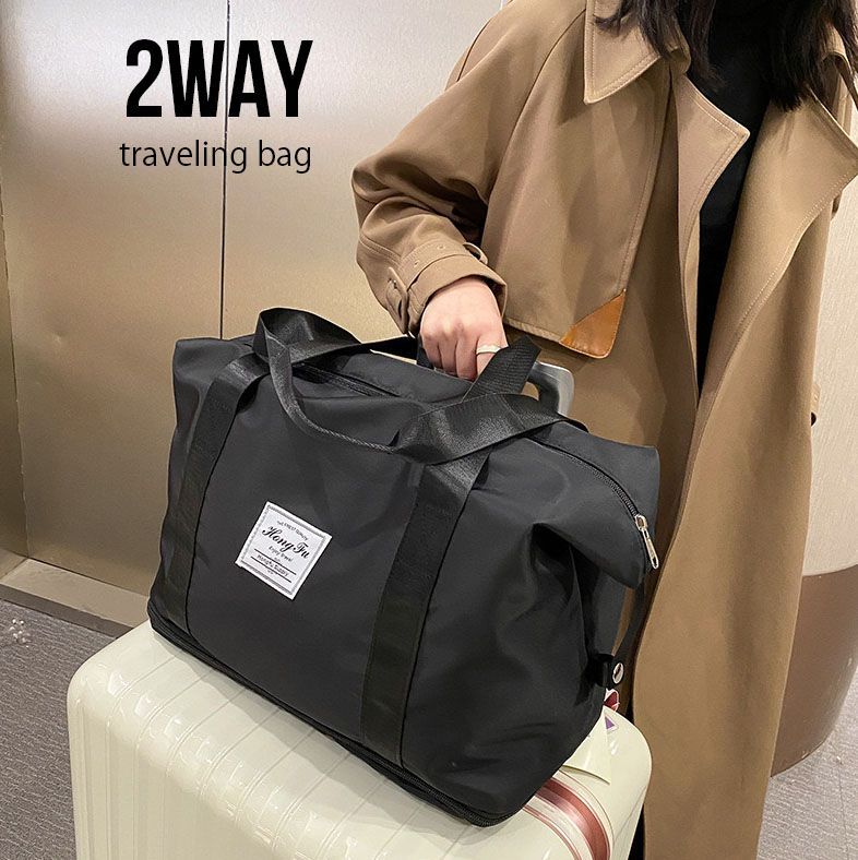 【新品】バッグ カバン 旅行 韓国 ボストンバッグ 2way ブラック