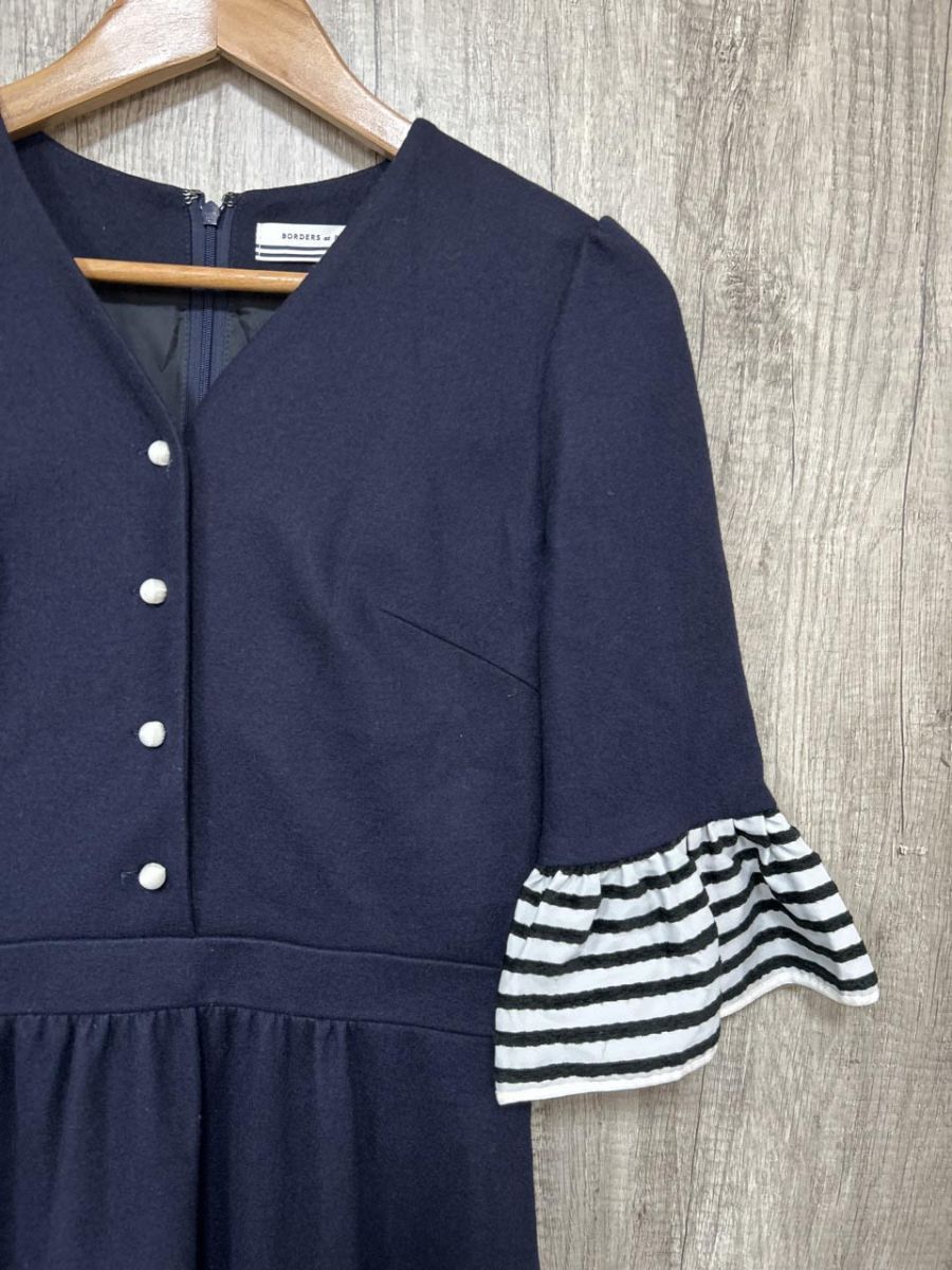 ボーダーズアットバルコニー ウールジャージーマキシドレス BORDERS at