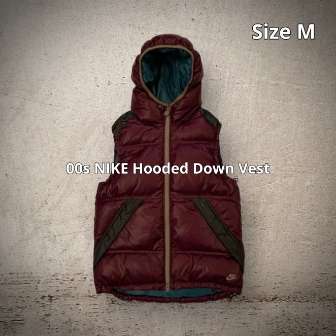 00s NIKE Hooded Down Vest ナイキ フーデッドダウンベスト Mサイズ