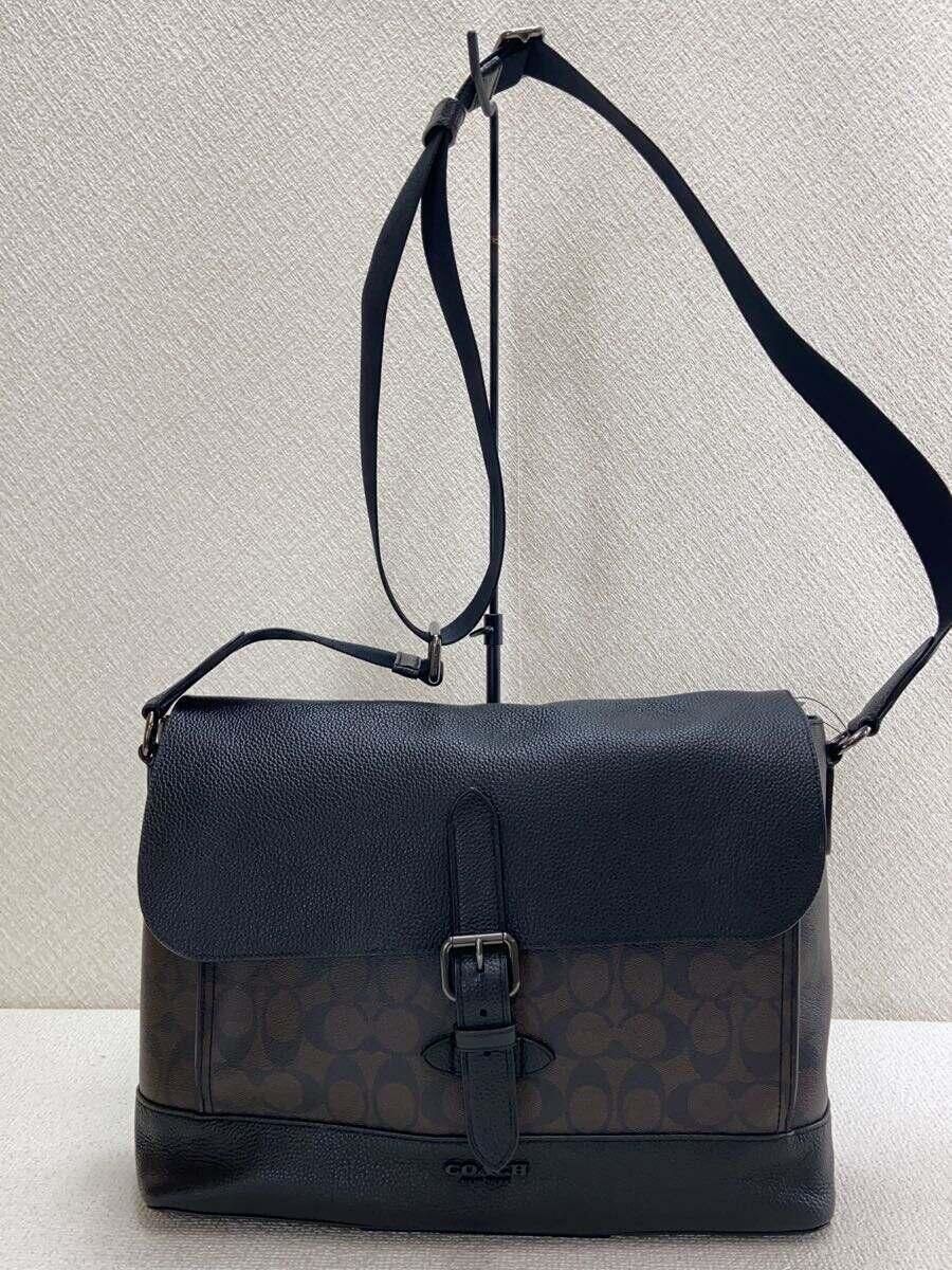 COACH ショルダーバッグ レザー ブラウン 総柄 C1243