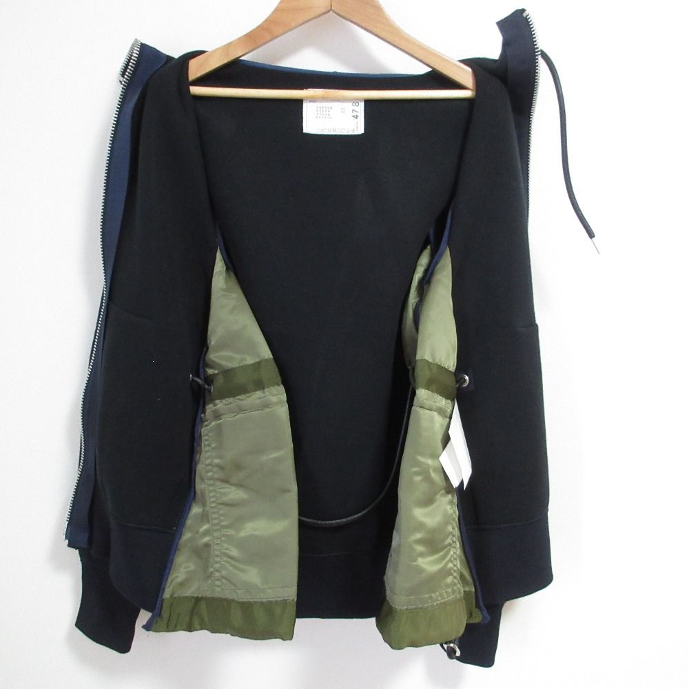 Sacai サカイ スポンジ スウェット ブルゾンパーカー ネイビー　カーキ Sacai サカイ スポンジ スウェット ブルゾンパーカー ネイビー