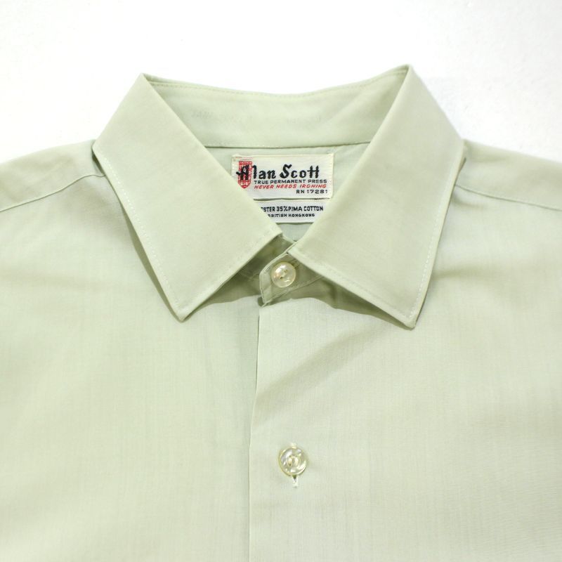 70s vintage Alan Scott 無地 長袖シャツ メンズ Mサイズ相当 - メルカリ