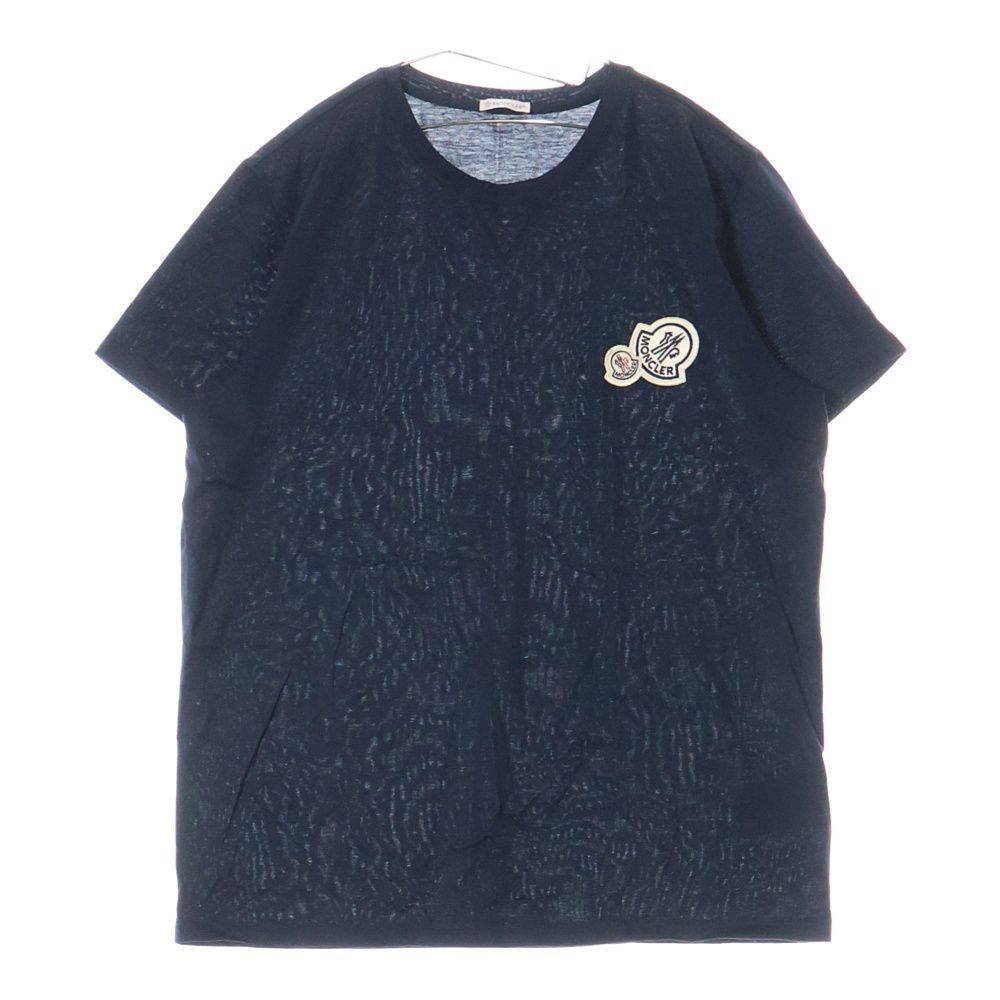 ✨【美品】MONCLER ブラック Tシャツ ロゴ刺繍 極美品☆高級モデル☆キャラロゴ】モンクレール 刺繍 Tシャツ