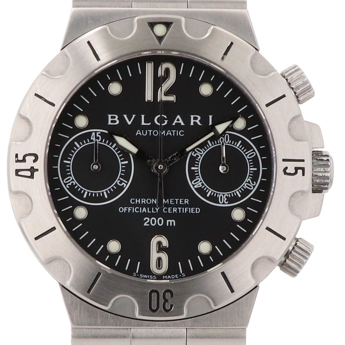 ブルガリ BVLGARI ディアゴノ スクーバ クロノグラフ SC38S 腕時計 SS